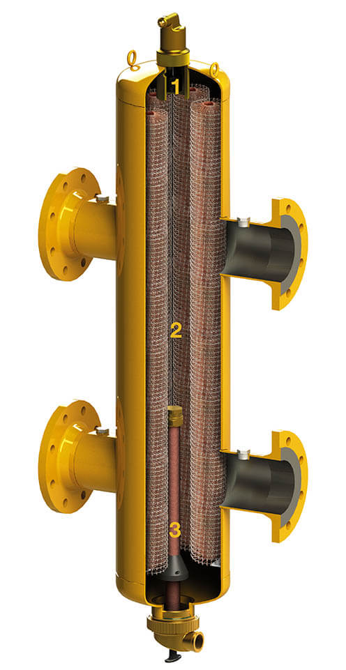 Séparateur d'air horizontal pour circuit de chauffage